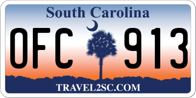 SC license plate OFC913