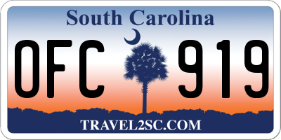 SC license plate OFC919