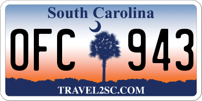 SC license plate OFC943