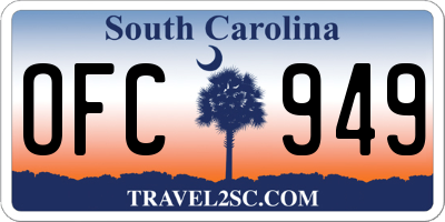 SC license plate OFC949