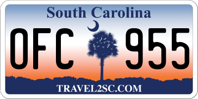 SC license plate OFC955