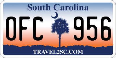 SC license plate OFC956