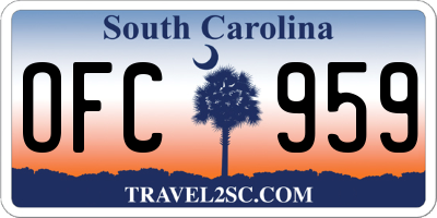 SC license plate OFC959