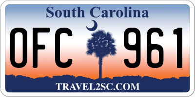 SC license plate OFC961