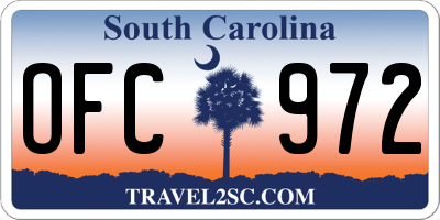 SC license plate OFC972