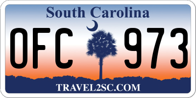 SC license plate OFC973