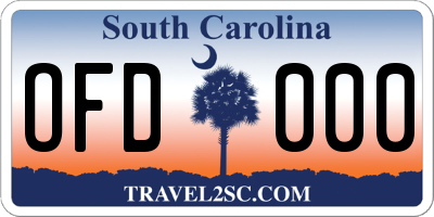 SC license plate OFD000