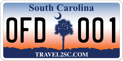 SC license plate OFD001