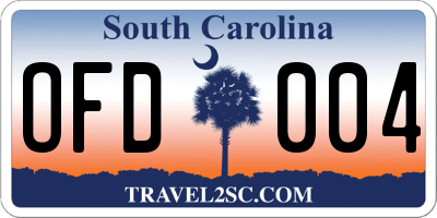 SC license plate OFD004