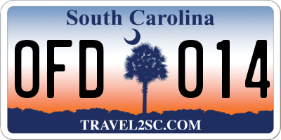 SC license plate OFD014