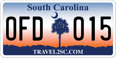 SC license plate OFD015