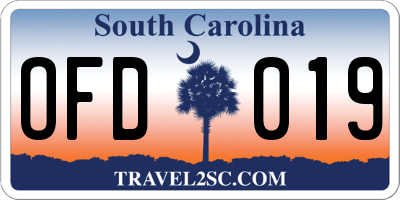 SC license plate OFD019