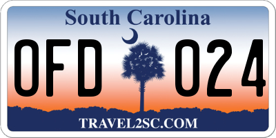 SC license plate OFD024