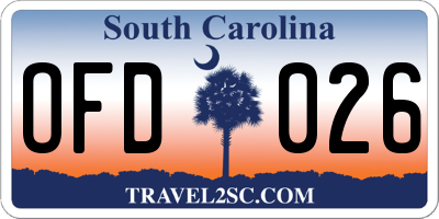 SC license plate OFD026