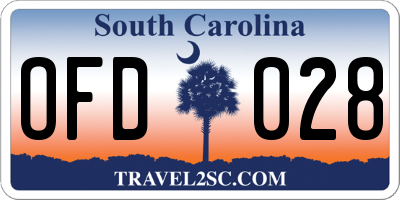 SC license plate OFD028