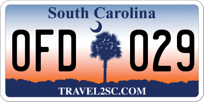 SC license plate OFD029