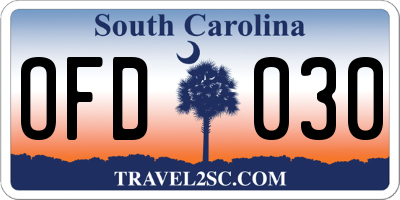 SC license plate OFD030