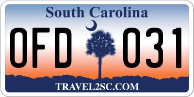 SC license plate OFD031