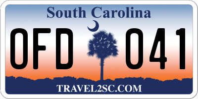 SC license plate OFD041
