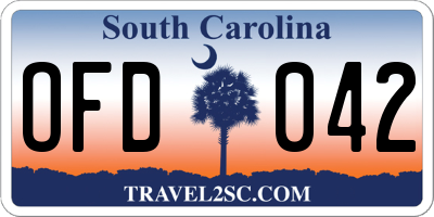 SC license plate OFD042