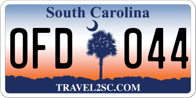 SC license plate OFD044