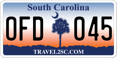 SC license plate OFD045