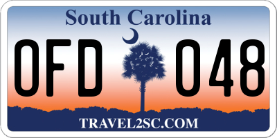 SC license plate OFD048