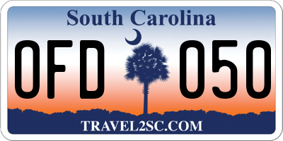 SC license plate OFD050