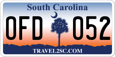 SC license plate OFD052