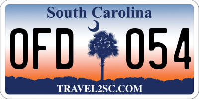 SC license plate OFD054
