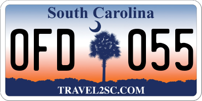 SC license plate OFD055