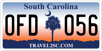 SC license plate OFD056