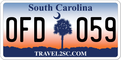 SC license plate OFD059