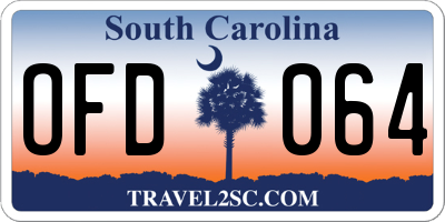 SC license plate OFD064