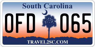 SC license plate OFD065