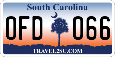 SC license plate OFD066