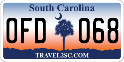 SC license plate OFD068