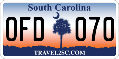SC license plate OFD070