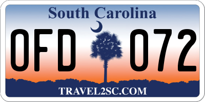 SC license plate OFD072