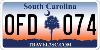 SC license plate OFD074