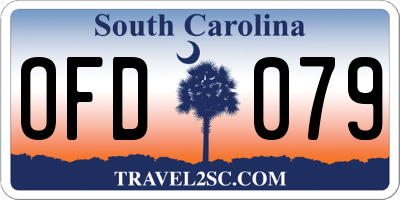 SC license plate OFD079