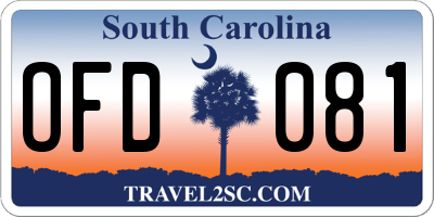 SC license plate OFD081