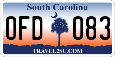 SC license plate OFD083
