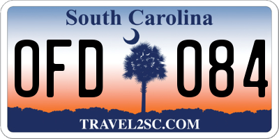 SC license plate OFD084
