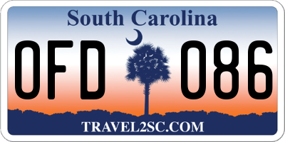 SC license plate OFD086