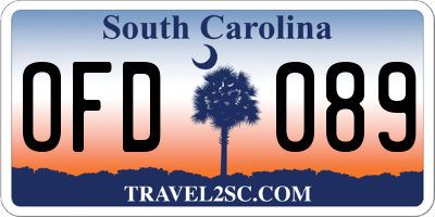 SC license plate OFD089
