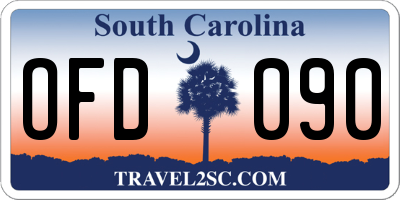 SC license plate OFD090