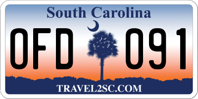 SC license plate OFD091