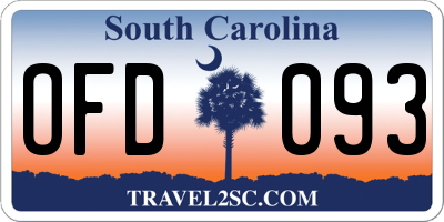 SC license plate OFD093