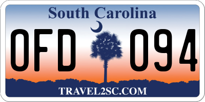 SC license plate OFD094